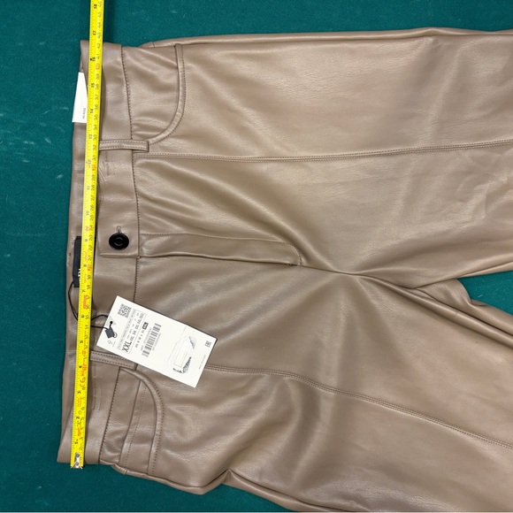 Zara Taupe Faux Leather Leggings stretch NWT - Picture 5 of 12